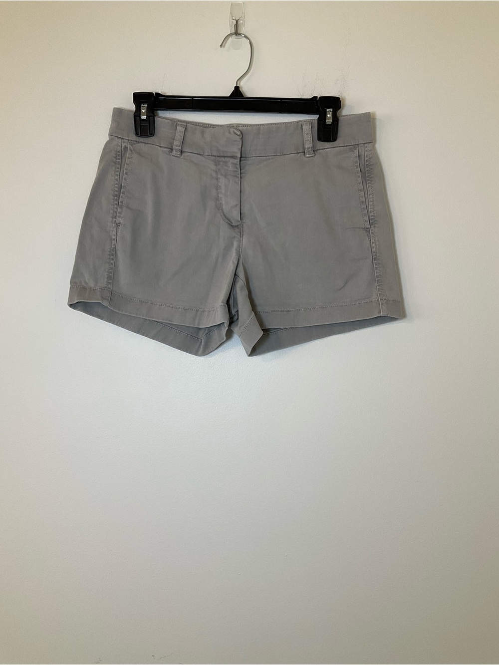 J.Crew Chino Shorts Gray Stretch Cotton Size 2 Classic Casual